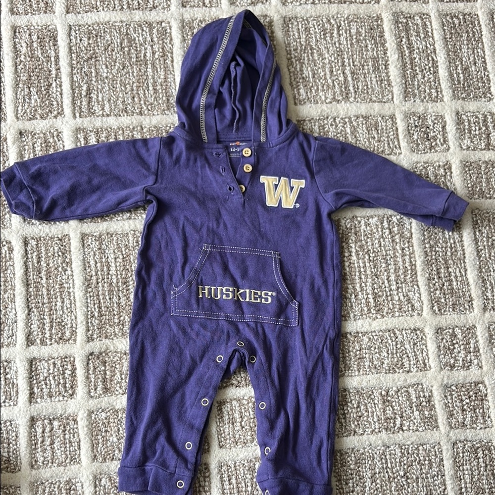 University of Washington Purple Kids One Piece with Hood